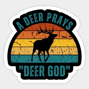 Deer Retro Sunset Sticker